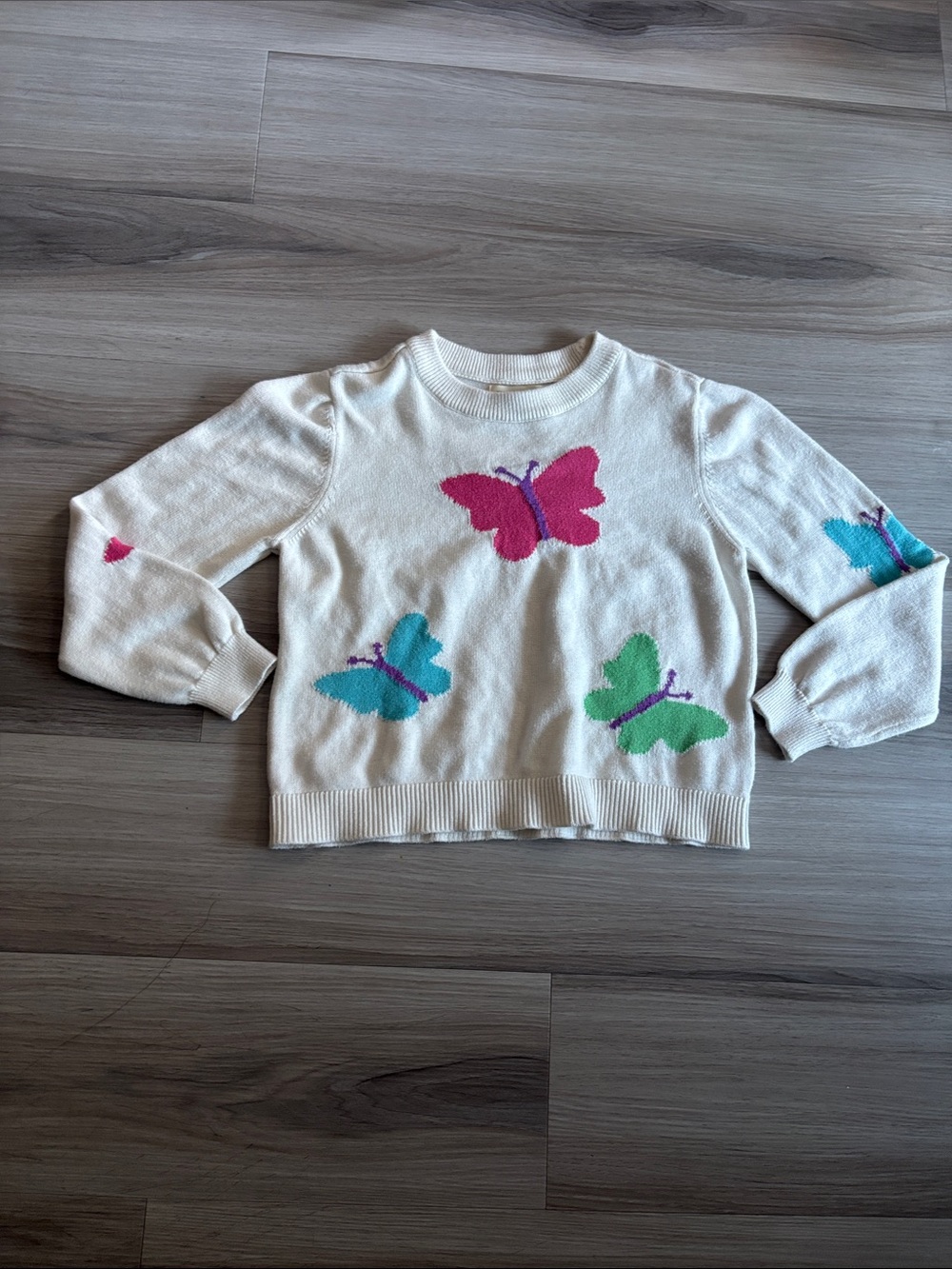 Tucker + Tate Sweater with Pink, Teal & Green Butterflies